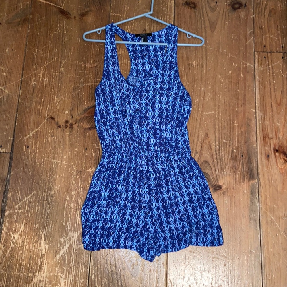 Forever 21 - Blue Patterned Romper (Size M)